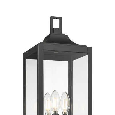 20.5'' Halston Powder Coated Black 3 Light Post Lantern