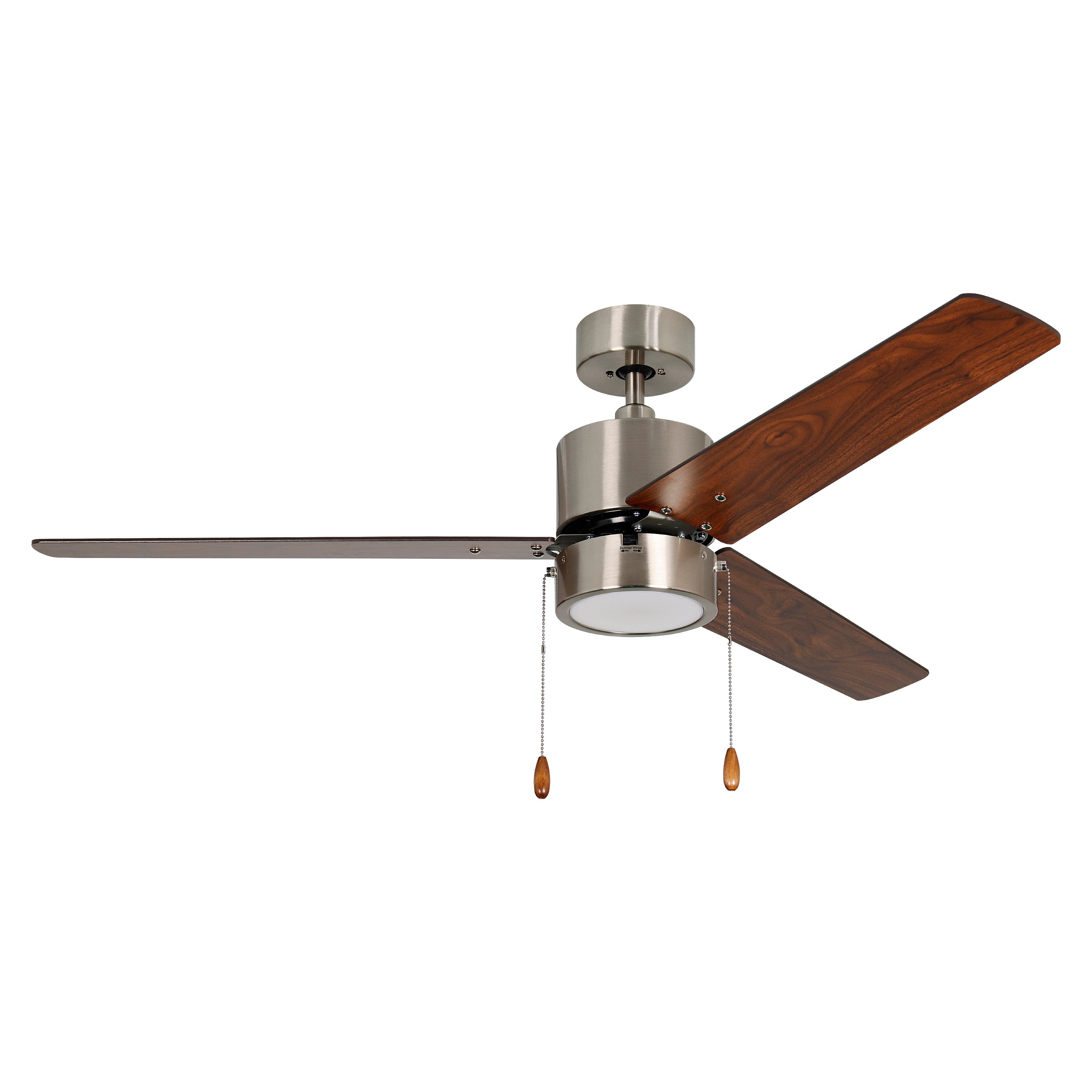 52 Inch Aldea III AC Brushed Nickel Ceiling Fan 3-Blade Reversible