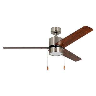 52 Inch Aldea III AC Brushed Nickel Ceiling Fan 3-Blade Reversible