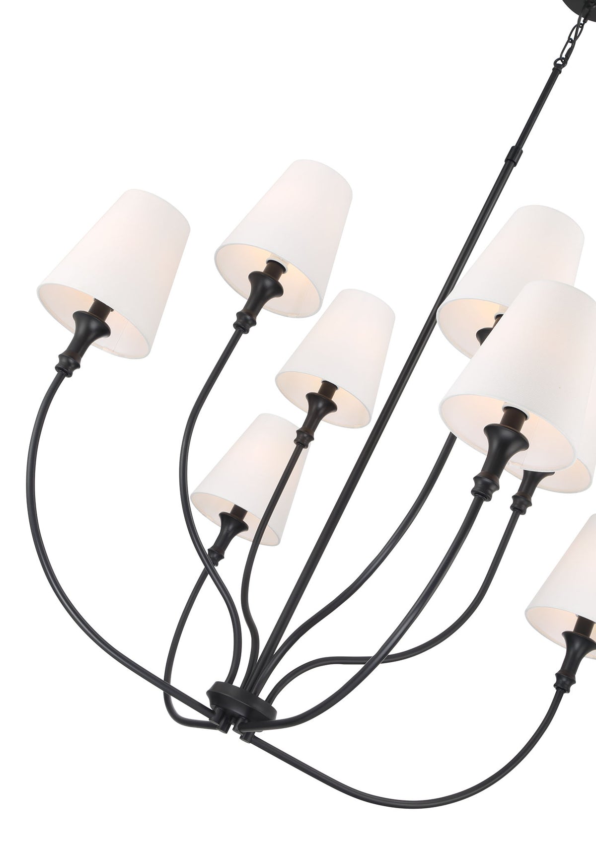 38.25'' Mairbourne Matte Black 8 Light Chandelier