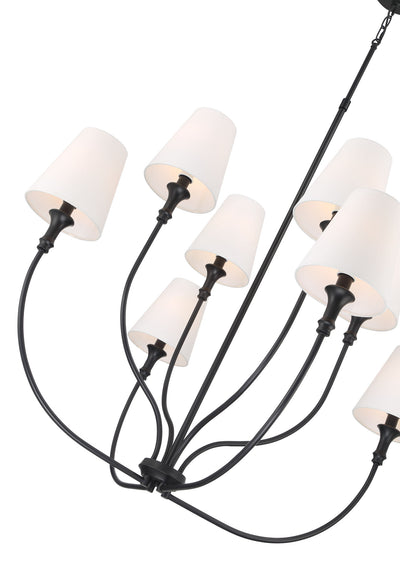 38.25'' Mairbourne Matte Black 8 Light Chandelier