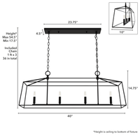 Fair Oaks 40-inch 4-light Matte Black Linear Chandelier