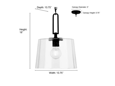18'' Diamara Vintage Brass 1 Light Pendant