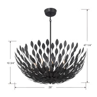 10.75'' Merylmint Matte Black 8 Light Pendant