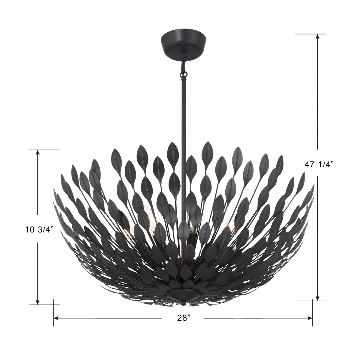 10.75'' Merylmint Matte Black 8 Light Pendant