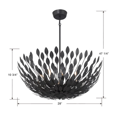 10.75'' Merylmint Matte Black 8 Light Pendant