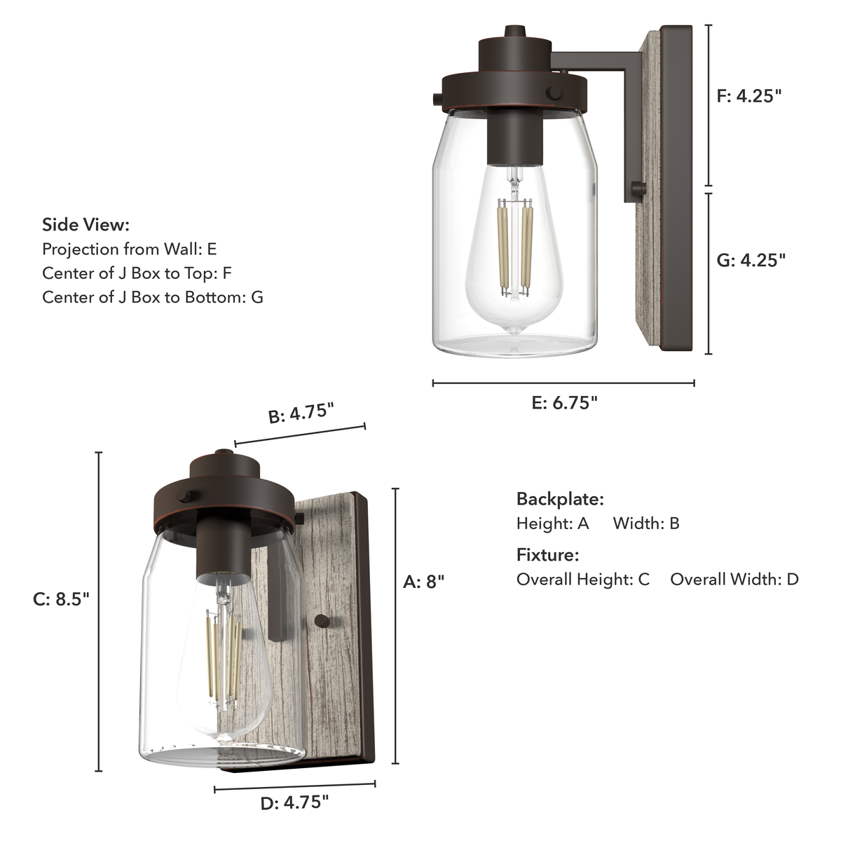 Devon Park 8.5-inch 1-light Onyx Bengal and Barnwood Wall Sconce with Clear Glass