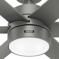 60 inch Solaria ENERGY STAR® Matte Silver Damp Rated Ceiling Fan with LED Light Kit and Wall Control