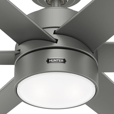 60 inch Solaria ENERGY STAR® Matte Silver Damp Rated Ceiling Fan with LED Light Kit and Wall Control