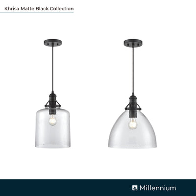 15.75'' Khrisa Matte Black 1 Light Pendant
