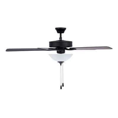 52 Inch Kintrel AC Matte Black Indoor Ceiling Fan 5-Blade 2 Lights Reversible