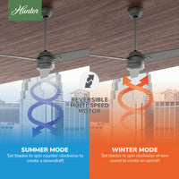 60 inch Cassius ENERGY STAR® Matte Silver Damp Rated Ceiling Fan and Wall Control