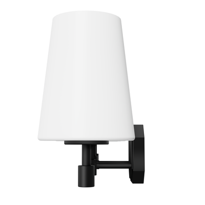 Nolita 30-inch 4-light Matte Black Vanity Light with Cased White Glass