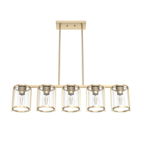 Astwood 39-inch 5-light Alturas Gold Linear Chandelier with Clear Glass