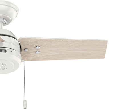 36 inch Cassius Fresh White Damp Rated Ceiling Fan and Pull Chain