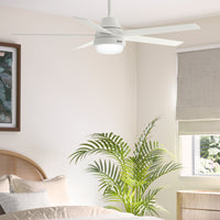 60 inch Aerodyne Wi-Fi ENERGY STAR® Matte White Ceiling Fan with LED Light Kit and Handheld Remote