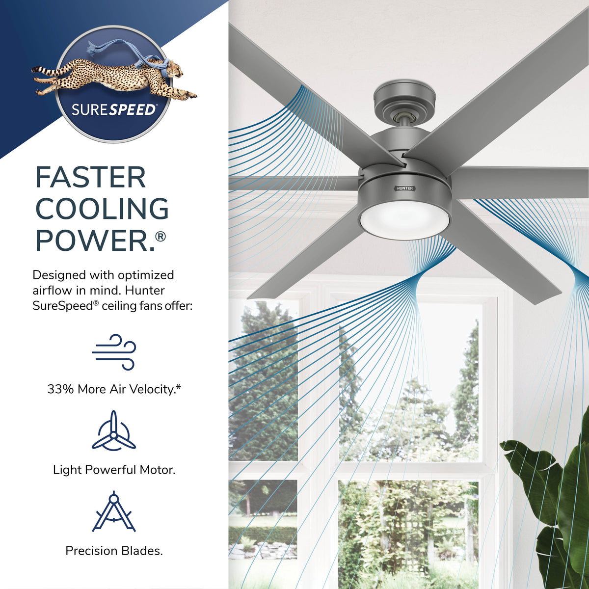 72 inch Solaria ENERGY STAR® Fresh White Damp Rated Ceiling Fan with LED Light Kit and Wall Control