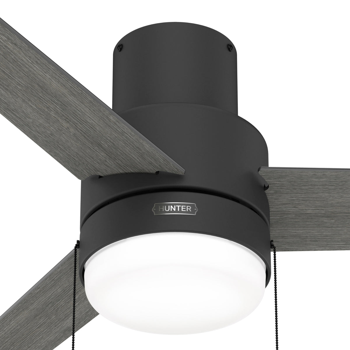 52 inch Brunner Matte Black Low Profile Ceiling Fan with LED Light Kit and Pull Chain