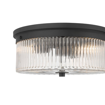 5.25'' Virette Matte Black 2 Light Flush Mount