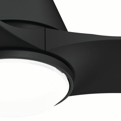 60 inch Aeronaut Wi-Fi ENERGY STAR® Matte Black Damp Rated Ceiling Fan with LED Light Kit and Handheld Remote