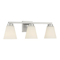 22-inch Strayhan Brushed Nickel 3-Light White Frosted Glass Bathroom Vanity Light