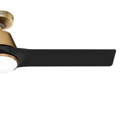 52 inch Aeronaut Wi-Fi ENERGY STAR® Luxe Gold Damp Rated Ceiling Fan with LED Light Kit and Handheld Remote