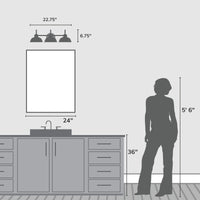 Mill Valley 23-inch 3-light Matte Black Vanity Light with Matte Black Metal Shade