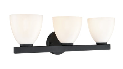 24'' Apria Matte Black 3 Light Bath Vanity