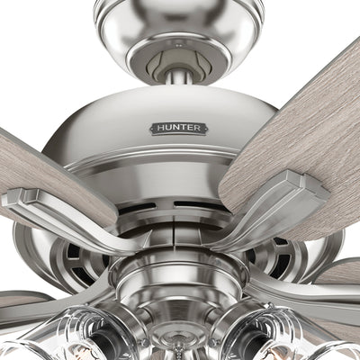 60 inch Dondra ENERGY STAR® Brushed Nickel Ceiling Fan with LED Light Kit and Pull Chain
