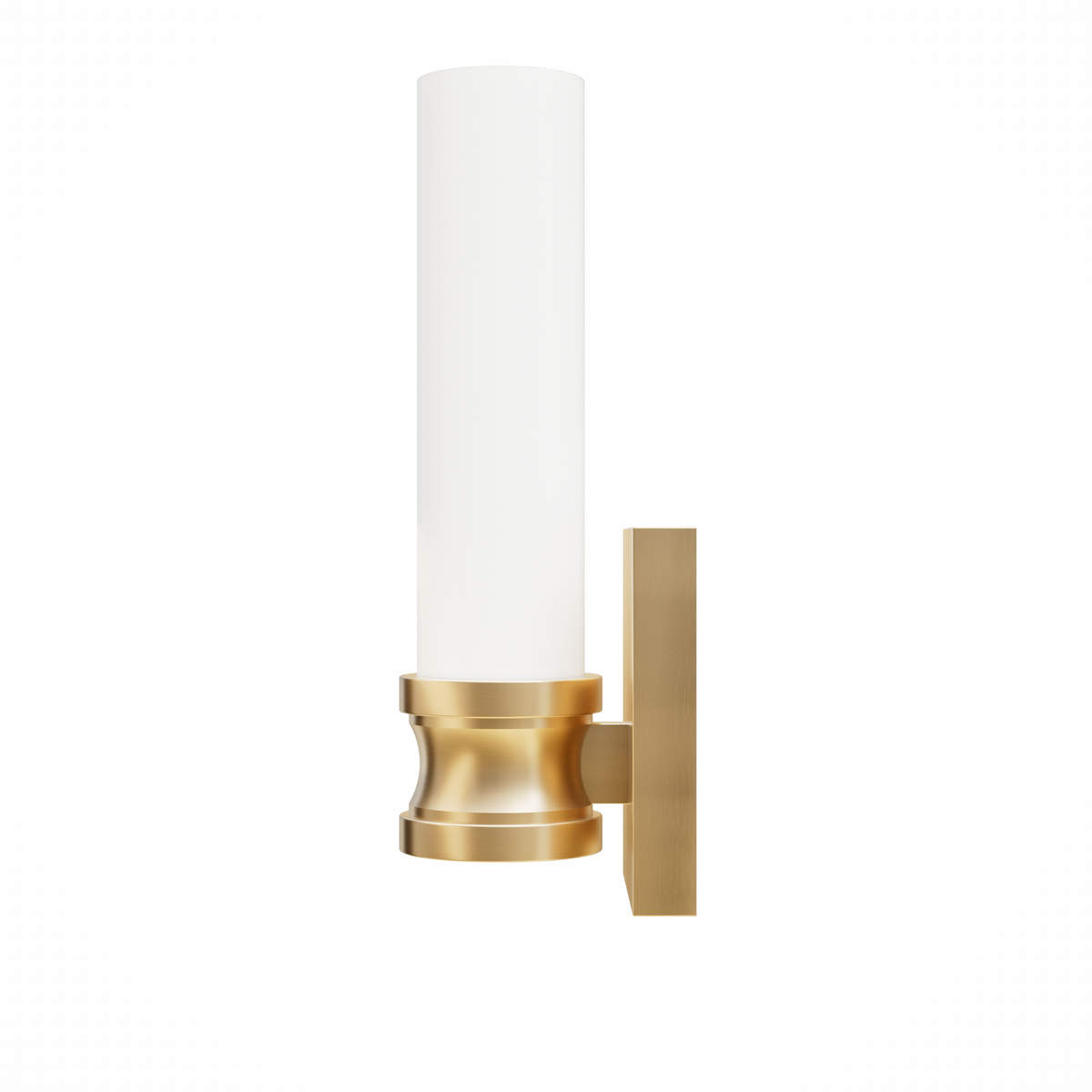 Lenlock 13-inch 1-light Alturas Gold Wall Sconce with Cased White Glass