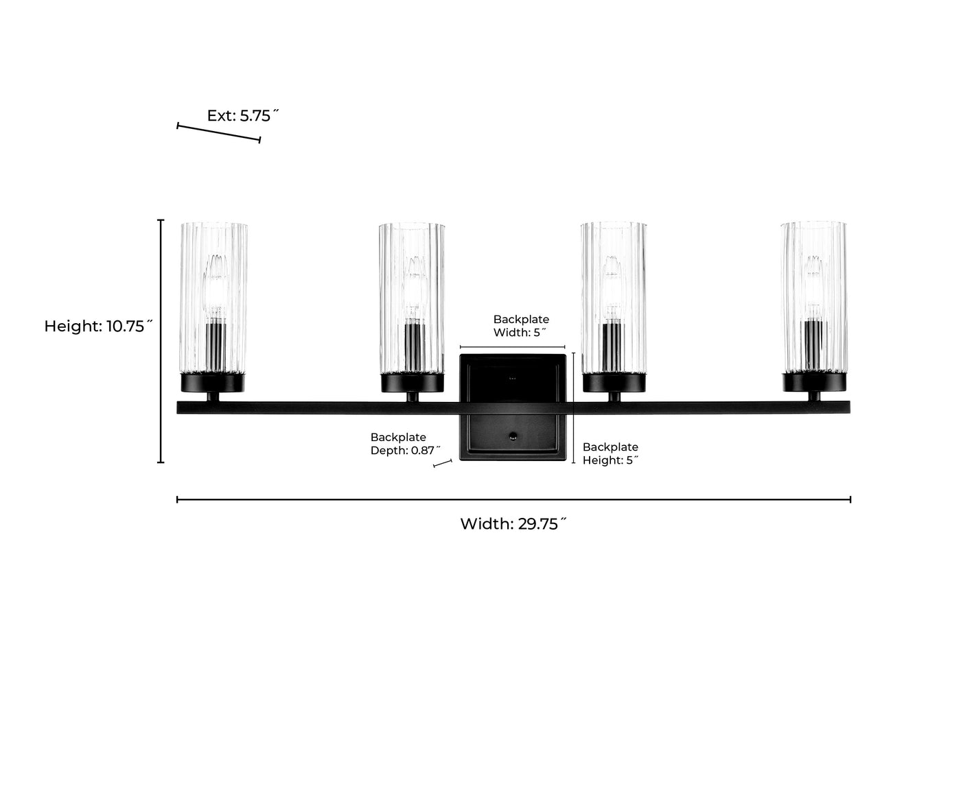 29.75'' Iversen Polished Chrome 4 Light Bath Vanity