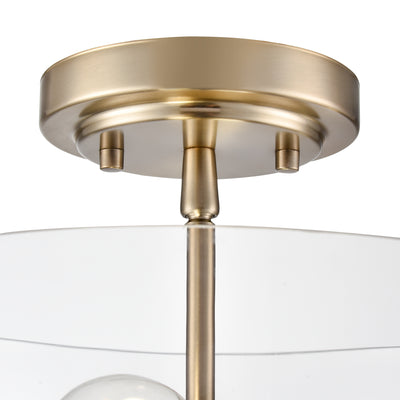 10'' Verlana Modern GoldClear 2 Light Semi-Flush Mount