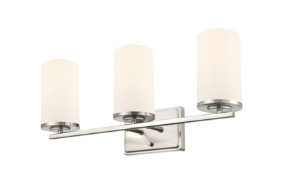 22-inch Verlana Brushed Nickel 3-Light Etched White Glass Bathroom Vanity Light