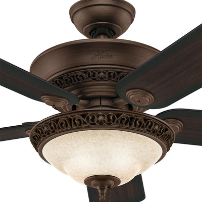 52 inch Italian Countryside P.A. Cocoa Ceiling Fan with LED Light Kit and Pull Chain