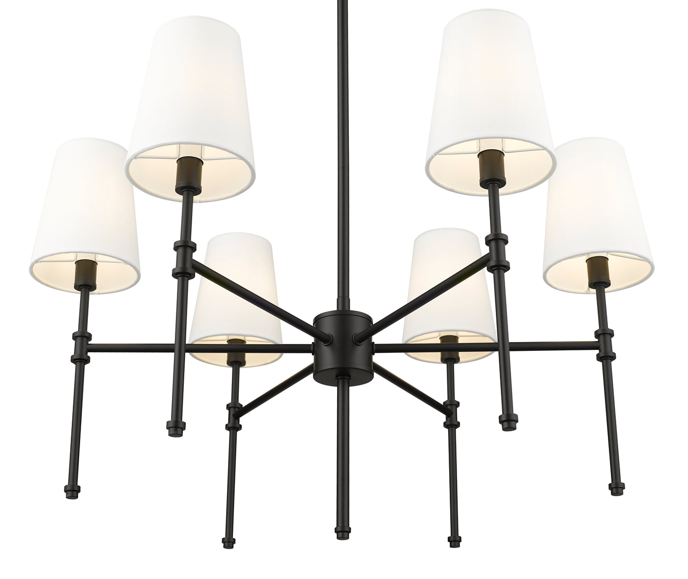 15.75'' Adorra Matte Black 6 Light Chandelier