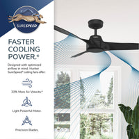 52 inch Mosley Fresh White Damp Rated Ceiling Fan and Wall Control
