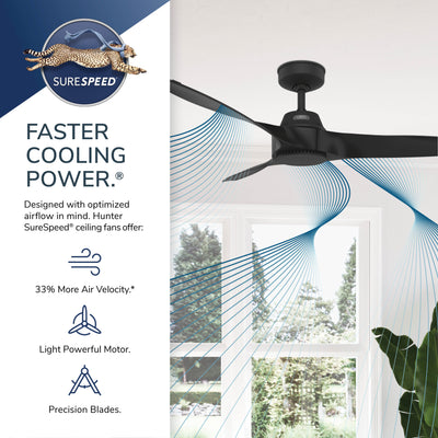 52 inch Mosley Fresh White Damp Rated Ceiling Fan and Wall Control