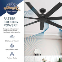 72 inch Downtown ENERGY STAR® Matte White Damp Rated Ceiling Fan and Wall Control