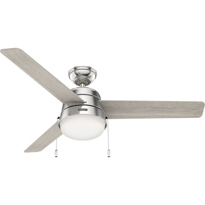 52 inch Aker Brushed Nickel Ceiling Fan with LED Light Kit and Pull Chain