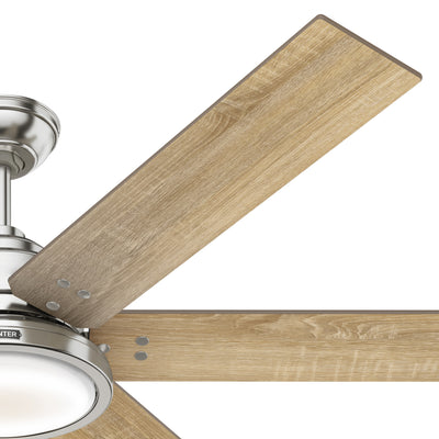 60 inch Warrant ENERGY STAR® Brushed Nickel Ceiling Fan with LED Light Kit and Wall Control