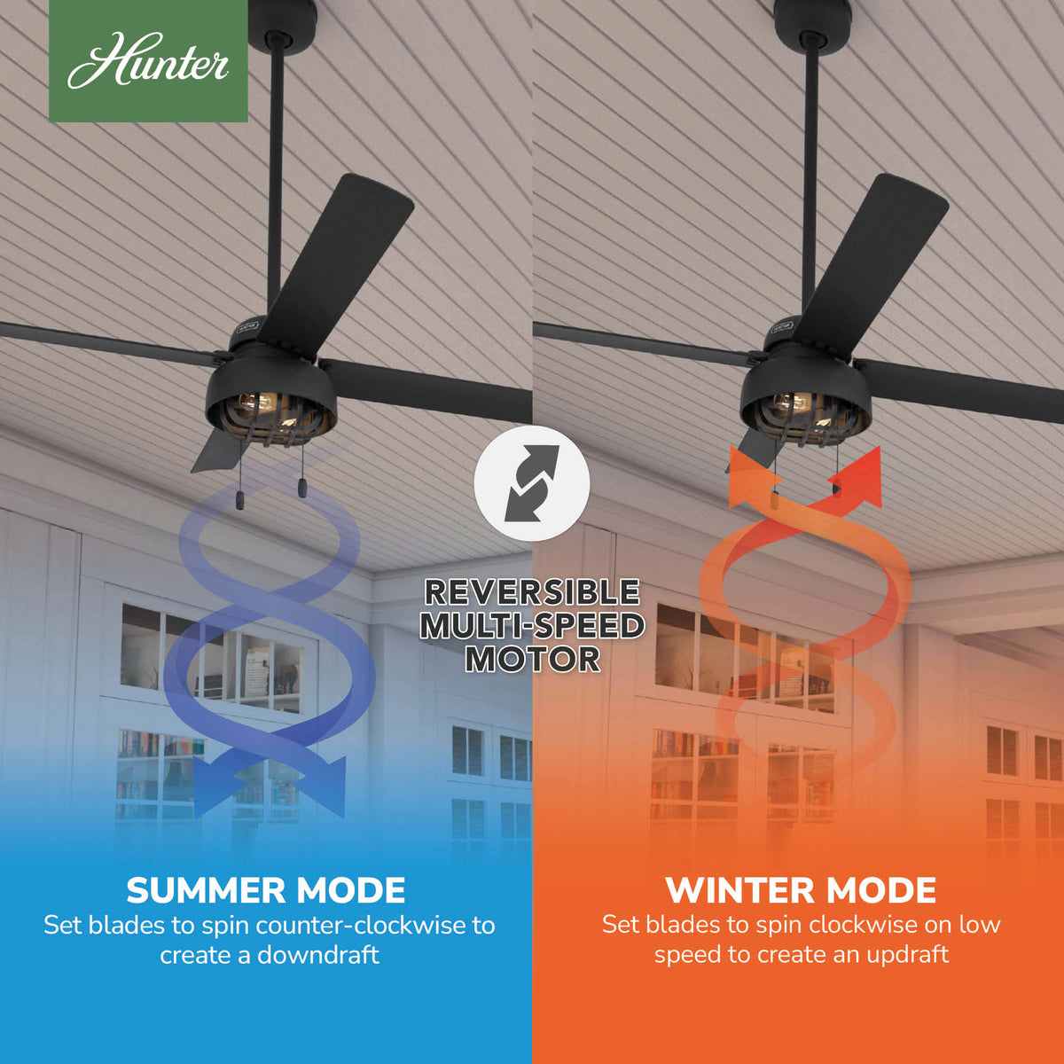 52 inch Spring Mill Matte Black Damp Rated Ceiling Fan with LED Light Kit and Pull Chain