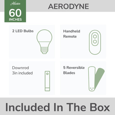 60 inch Aerodyne Wi-Fi ENERGY STAR® Luxe Gold Ceiling Fan with LED Light Kit and Handheld Remote