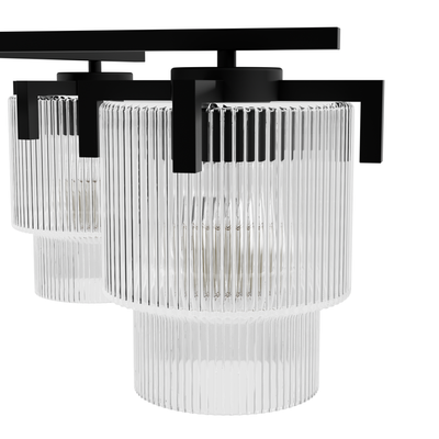 Ontario 27-inch 5-light Matte Black Chandelier with Clear Glass
