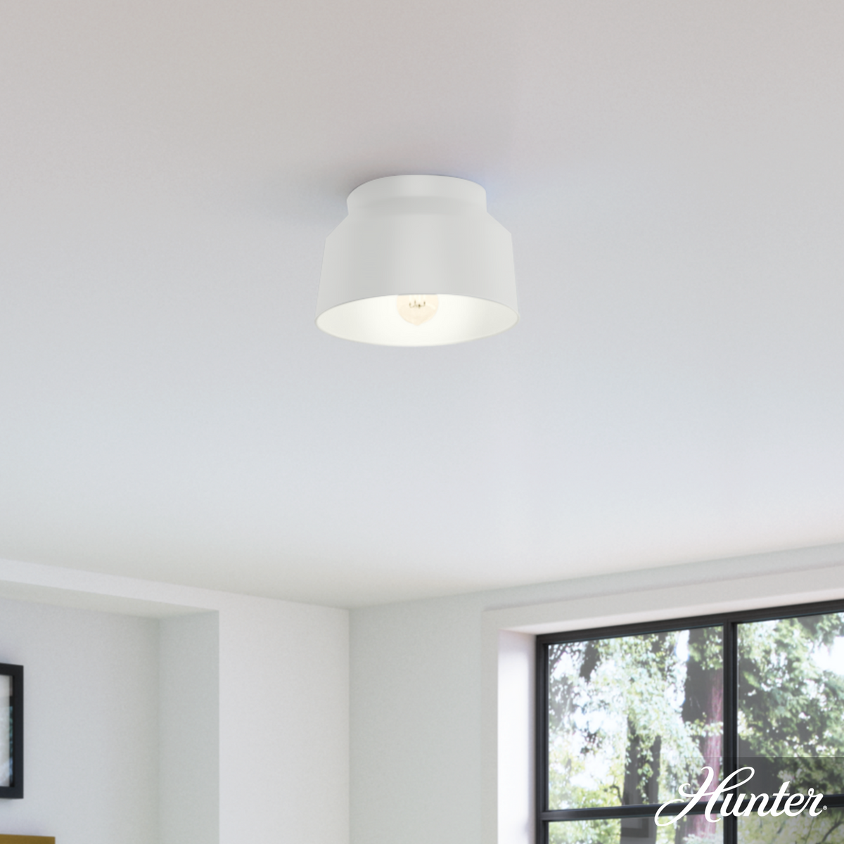 Cranbrook 11.5-inch 1-light Dove Grey Flush Mount Ceiling Light with Metal Shade