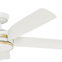 Casablanca 52 inch Julia ENERGY STAR® Fresh White Damp Rated Ceiling Fan with LED Light Kit and Wall Control