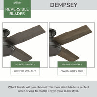 44 inch Dempsey Noble Bronze Low Profile Ceiling Fan and Handheld Remote