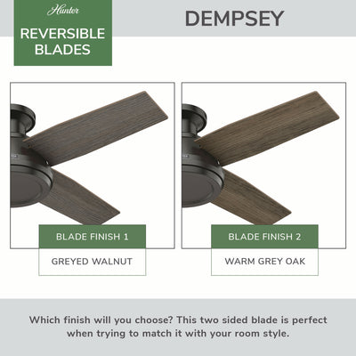 44 inch Dempsey Noble Bronze Low Profile Ceiling Fan and Handheld Remote