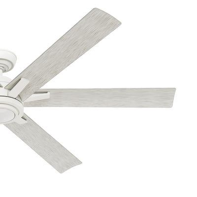 Casablanca 65 inch Melia ENERGY STAR® Fresh White Damp Rated Ceiling Fan with LED Light Kit and Wall Control and Handheld Remote