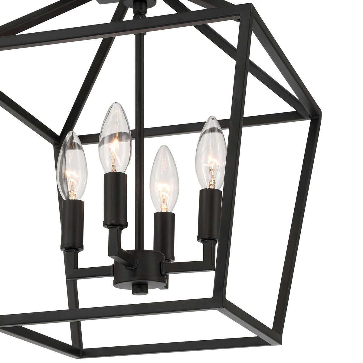 14.25'' Corona Matte Black 4 Light Semi-Flush Mount