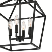 14.25'' Corona Matte Black 4 Light Semi-Flush Mount